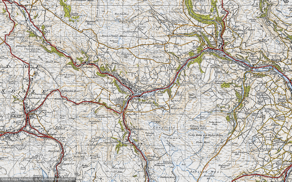Old Map of Hole Bottom, 1947 in 1947