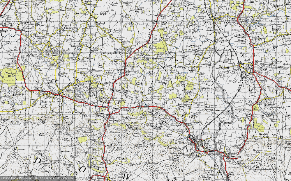 Old Map of Historic Map covering Brownhill in 1940