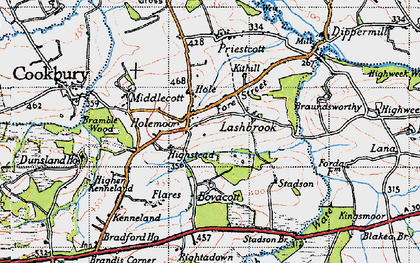 Old map of Braundsworthy in 1946