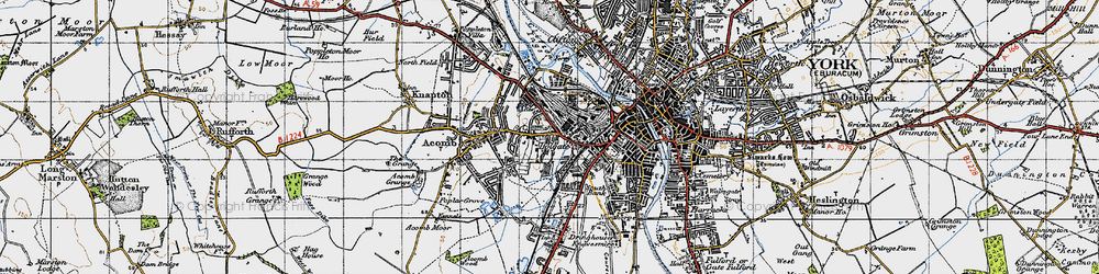 Old map of Holgate in 1947