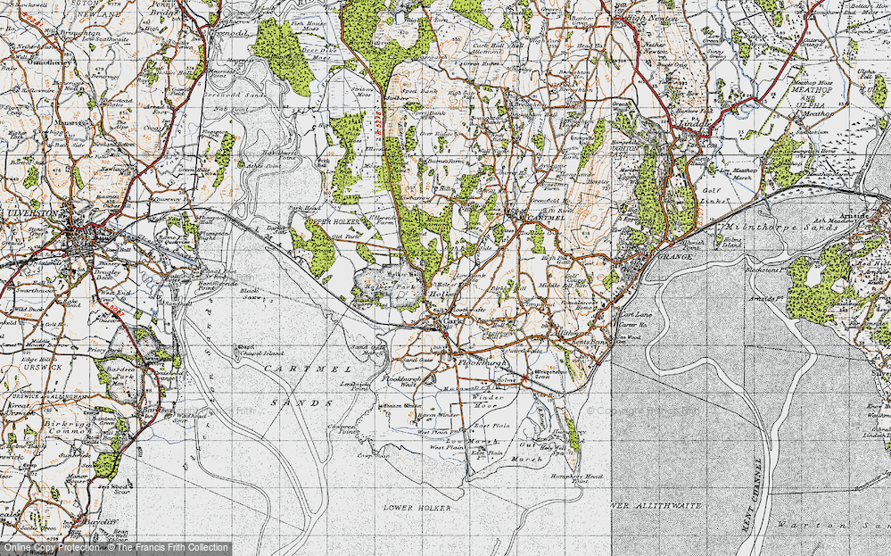 Old Map of Historic Map covering Bigland Scar in 1947