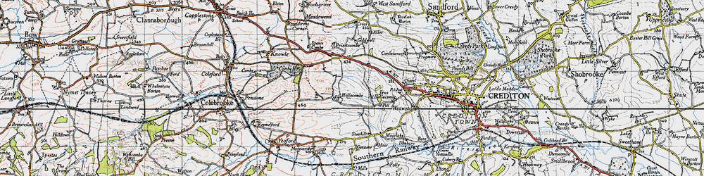 Old map of Hollacombe in 1946