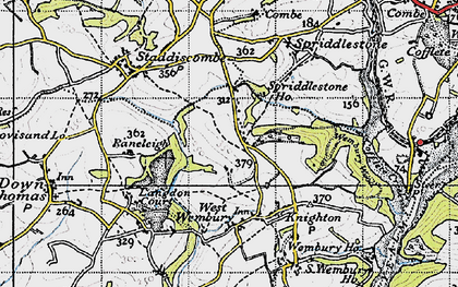 Old map of Hollacombe Hill in 1946