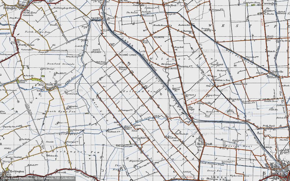 Old Map of Holland Fen, 1946 in 1946