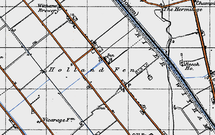 Old map of Holland Fen in 1946