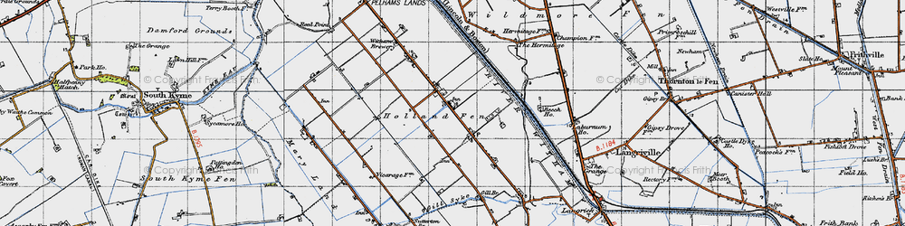 Old map of Holland Fen in 1946