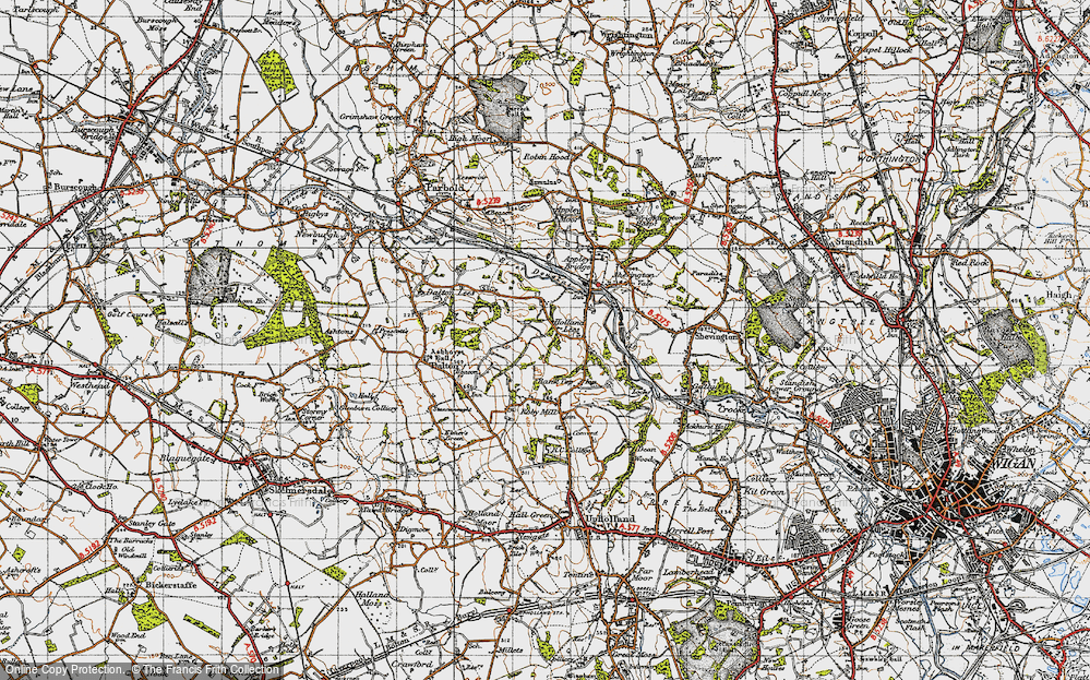 Old Map of Holland Lees, 1947 in 1947