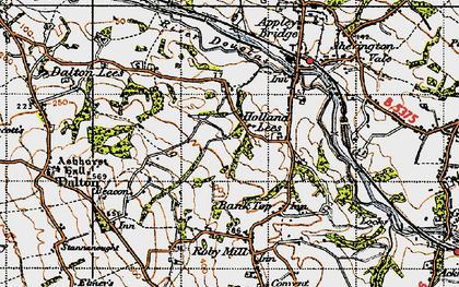 Old map of Holland Lees in 1947