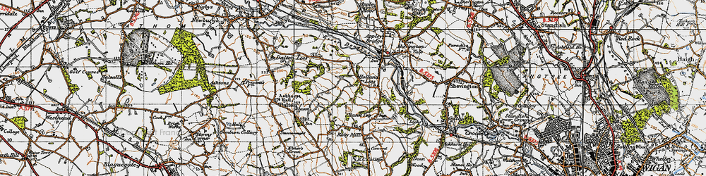 Old map of Holland Lees in 1947