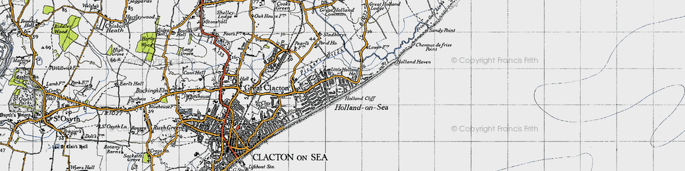 Old map of Holland-on-Sea in 1946