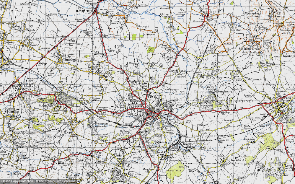 Old Map of Hollands, 1945 in 1945