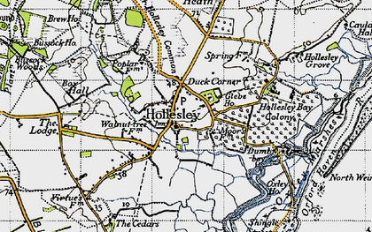 Old map of Hollesley in 1946