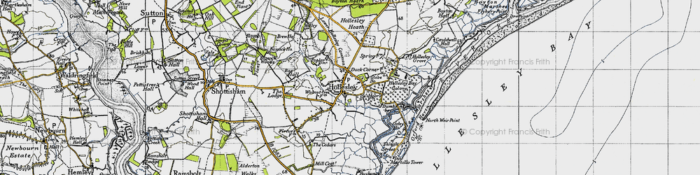 Old map of Hollesley in 1946