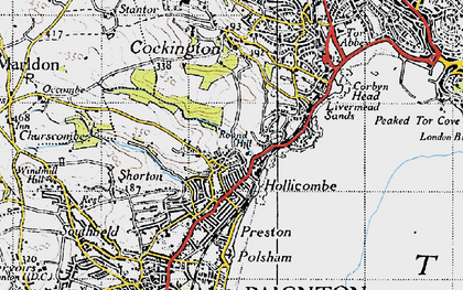 Old map of Hollicombe in 1946