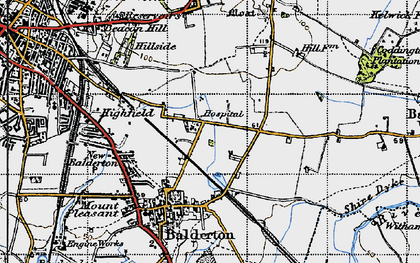 Old map of Hollies, The in 1946