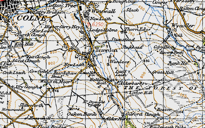 Old map of Boulsworth Dyke in 1947