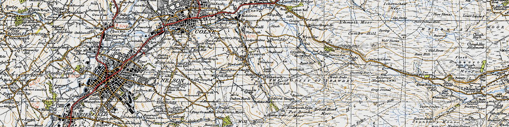 Old map of Bedding Hill Moor in 1947
