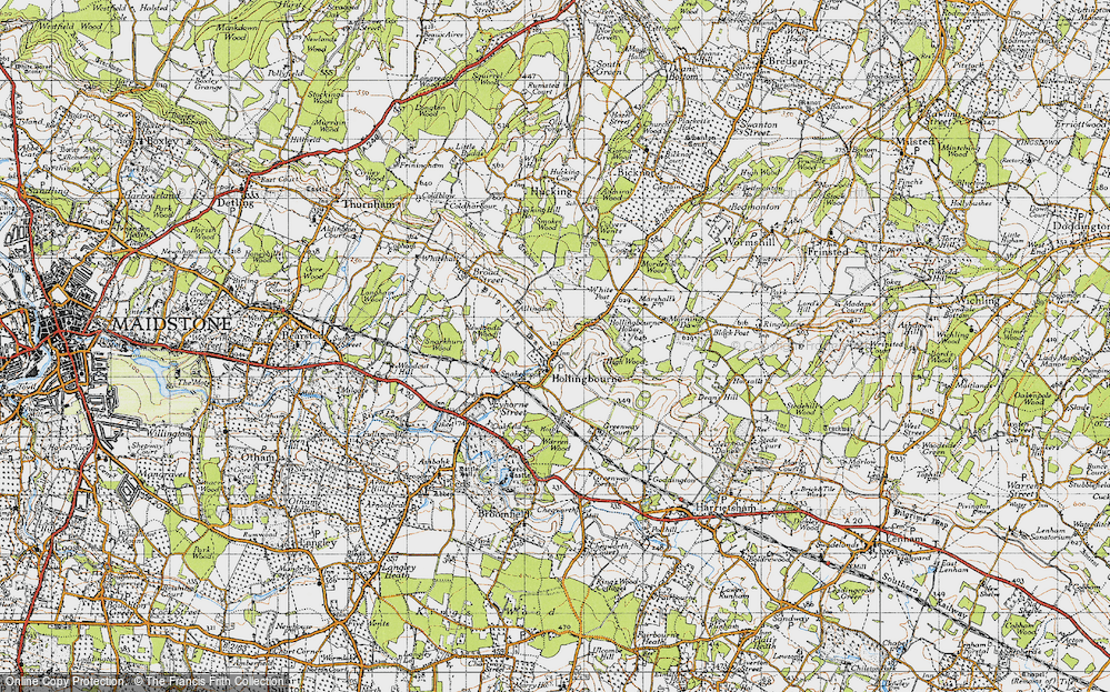Old Map of Hollingbourne, 1946 in 1946
