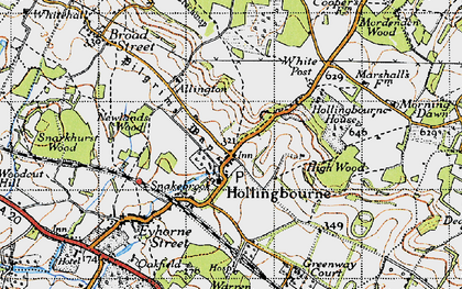 Old map of Hollingbourne in 1946