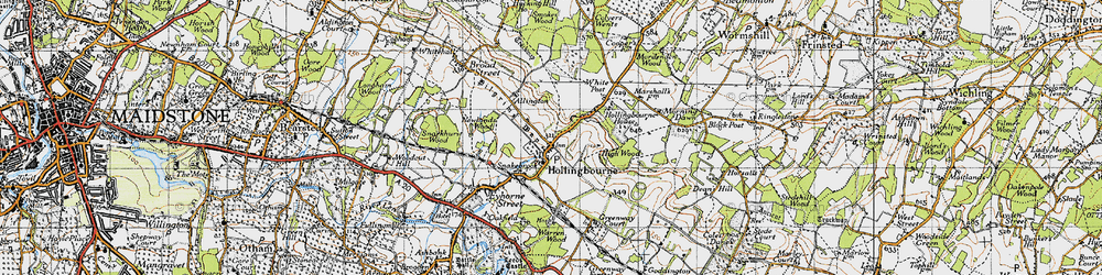 Old map of Hollingbourne in 1946