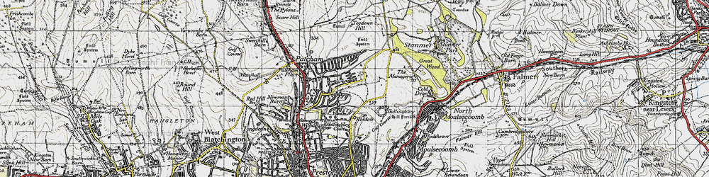 Old map of Hollingbury in 1940