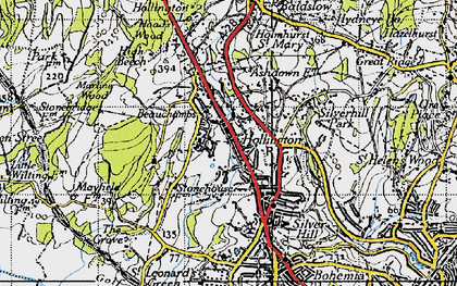 Old map of Hollington in 1940