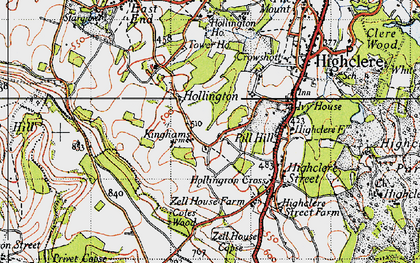 Old map of Hollington in 1945