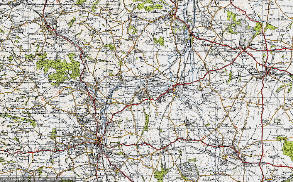 Old Map of Hollingwood, 1947 in 1947