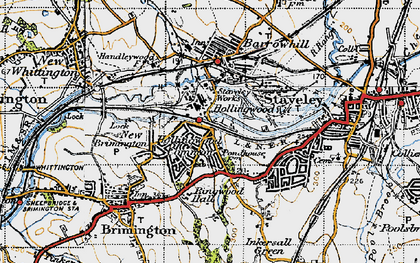 Old map of Hollingwood in 1947