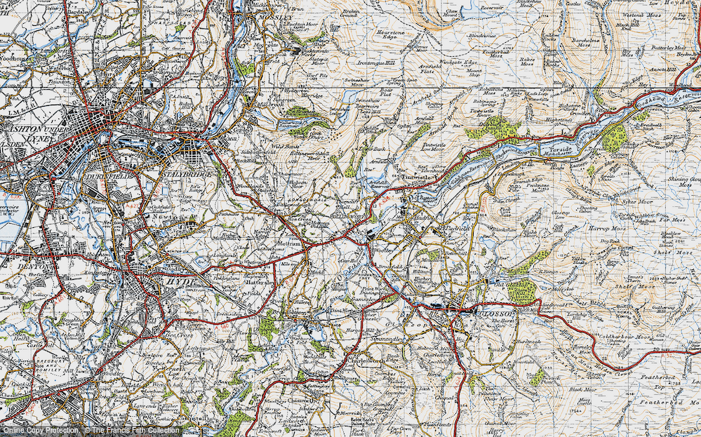 Old Map of Hollingworth, 1947 in 1947