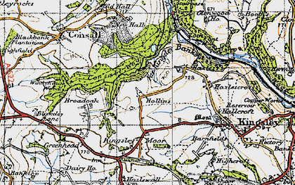 Old map of Hollins in 1946