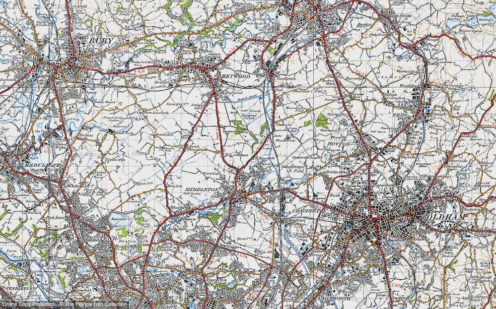 Old Map of Hollins, 1947 in 1947