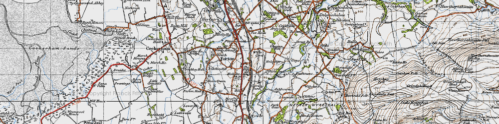 Old map of White Carr in 1947