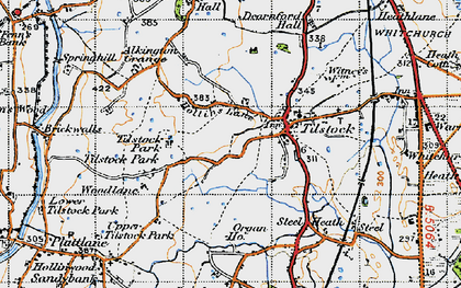 Old map of Hollins Lane in 1947