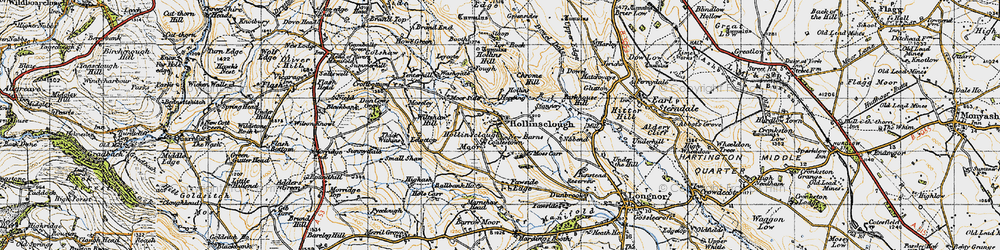 Old map of Hollinsclough in 1947