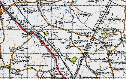 Old map of Hollinsgreen in 1947