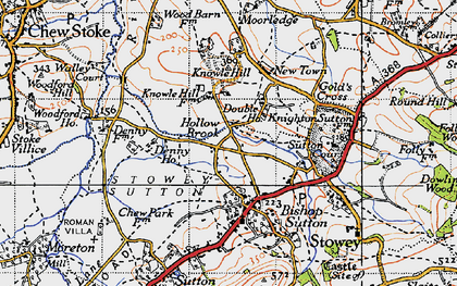 Old map of Hollow Brook in 1946