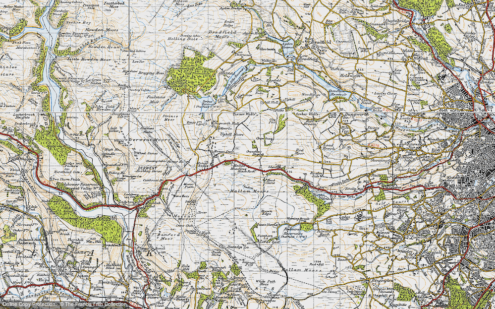 Old Map of Historic Map covering Brown Edge in 1947