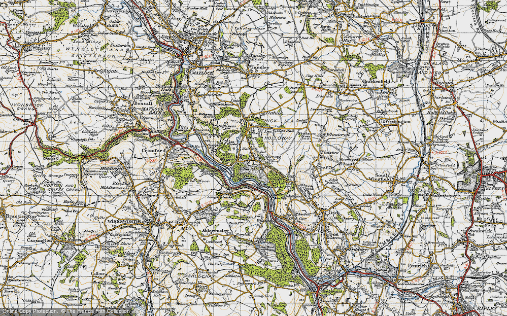 Old Map of Historic Map covering Bow Wood in 1947