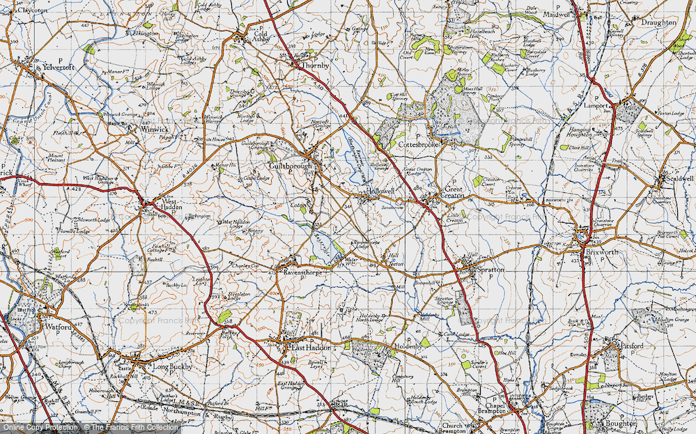 Old Map of Hollowell, 1946 in 1946
