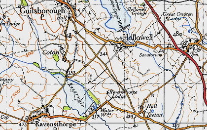 Old map of Hollowell in 1946