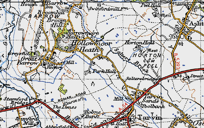 Old map of Hollowmoor Heath in 1947