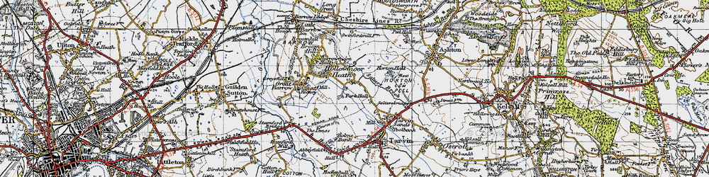 Old map of Hollowmoor Heath in 1947