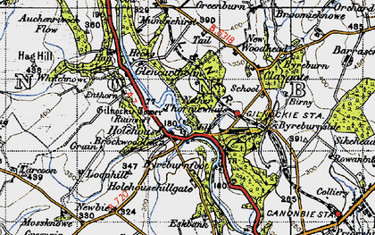 Old map of Hollows in 1947