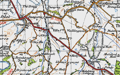 Old map of Holly Bush in 1947