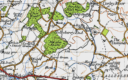 Old map of Birchley Hays Wood in 1947