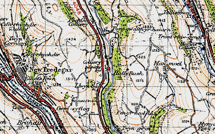 Old map of Hollybush in 1947