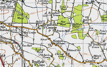 Old map of Hollybush Corner in 1946