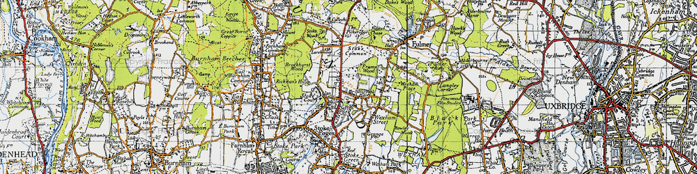 Old map of Hollybush Hill in 1945