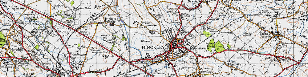 Old map of Hollycroft in 1946